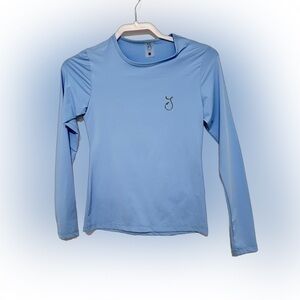 Elegant Blue Long Sleeve Swim Coverup